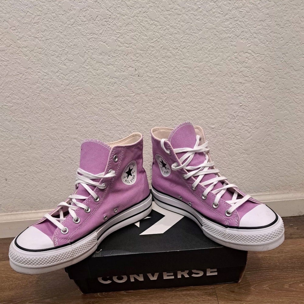 All Star Converse Rare Lilac High Top Women Sneaker Shoes US 9.5 - Picture 4 of 10